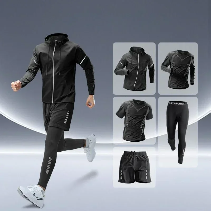 Running Gear Autumn - Men's Fitness Running Set Tight-Fit Quick-Dry