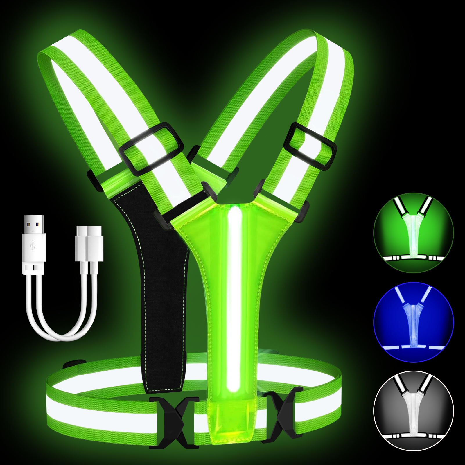 Running Gear Autumn - LED Reflective Vest Running Gear USB
