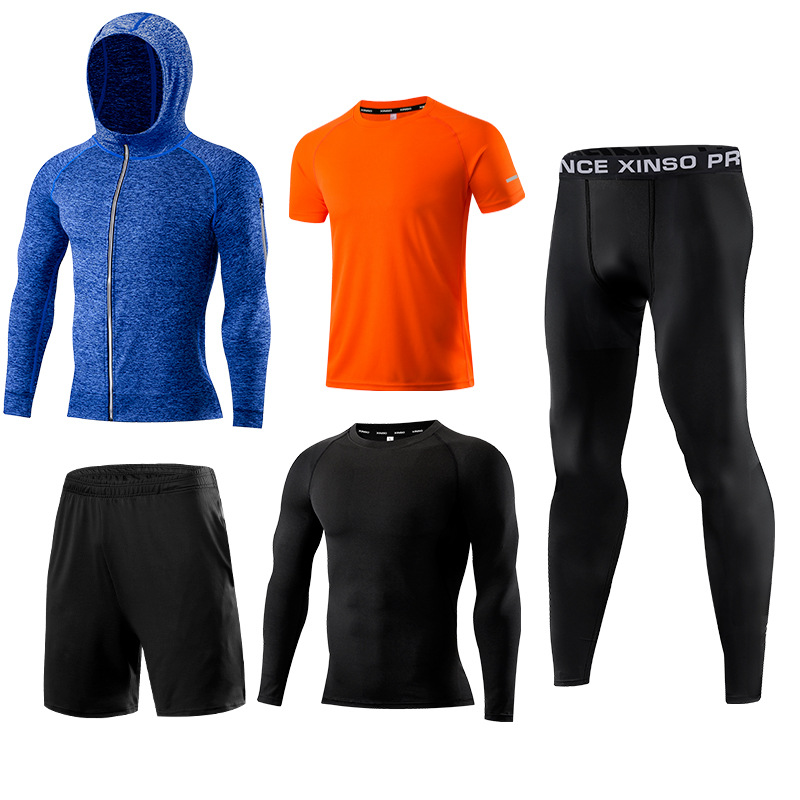 Running Gear Autumn - 5-Piece Men's Fitness Clothes Set Quick-Dry