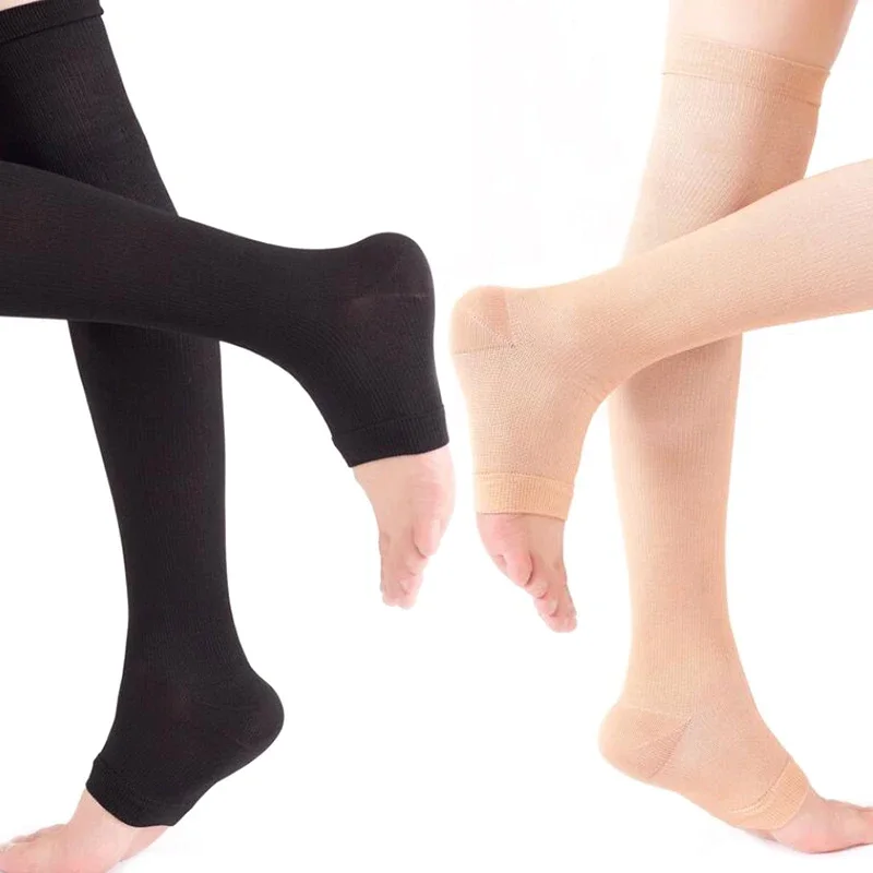 Compression Calf Sleeve - 1 Pair Toe to Knee Compression