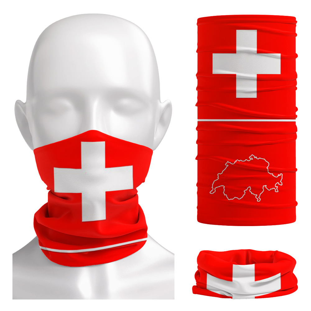Running Gear Headband - Swiss Flag Neck Gaiter Headscarf Switzerland