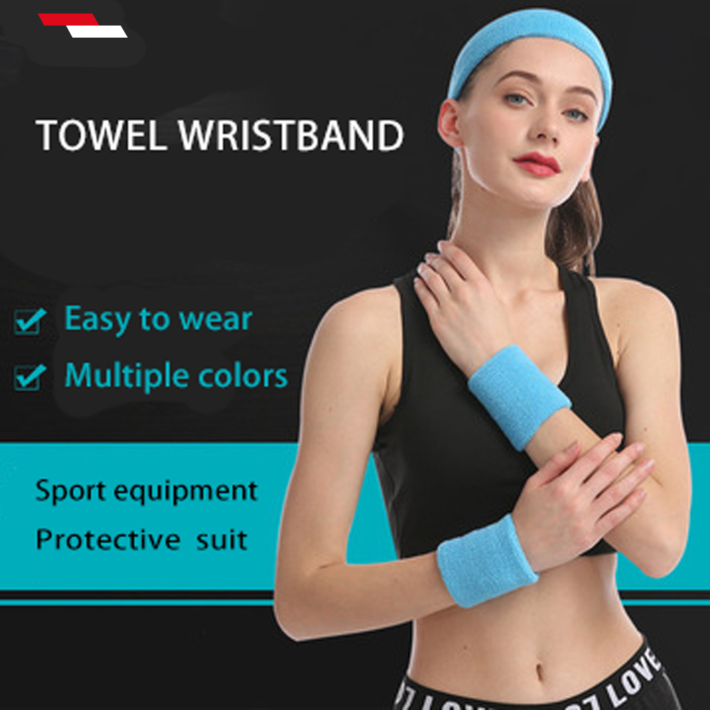 Running Gear Headband - Towel Sports Wristband Headband Set Hairband