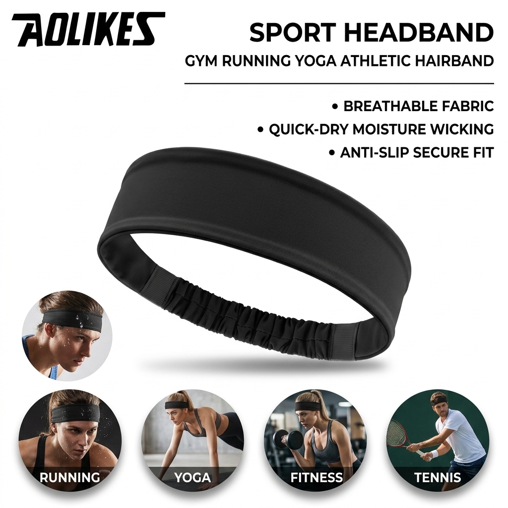 Polyester Sweatband for Gym Fi - Running Gear Headband 评论和价格