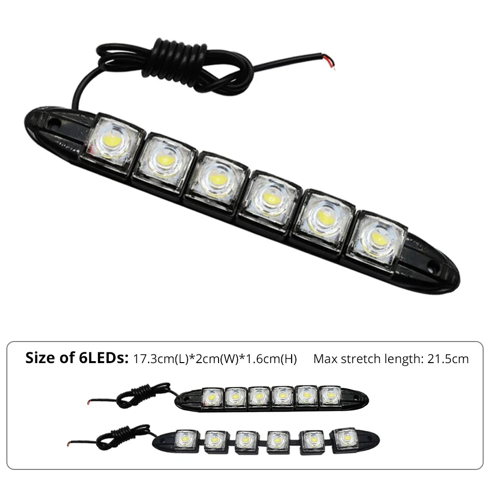 2PCS LED Waterproof DRL Light  - Running Headlamp Led 评论和价格