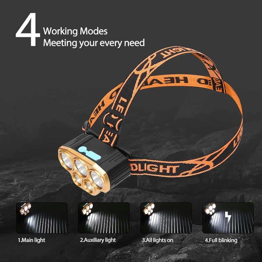 Rechargeable 5 LED Headlight U - Running Headlamp Led 评论和价格