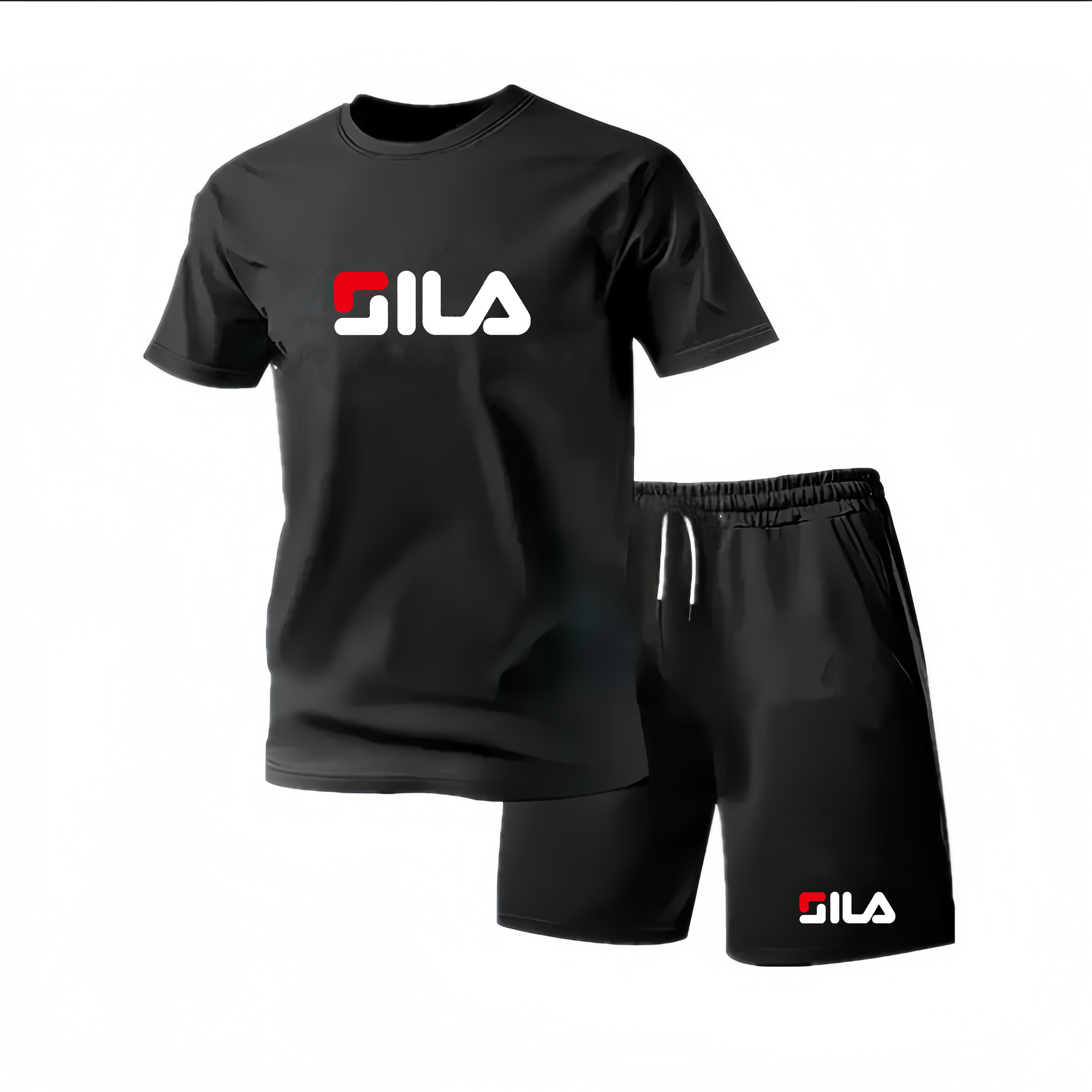 New men's two-piece set mesh T - Running Gear Men 评论和价格