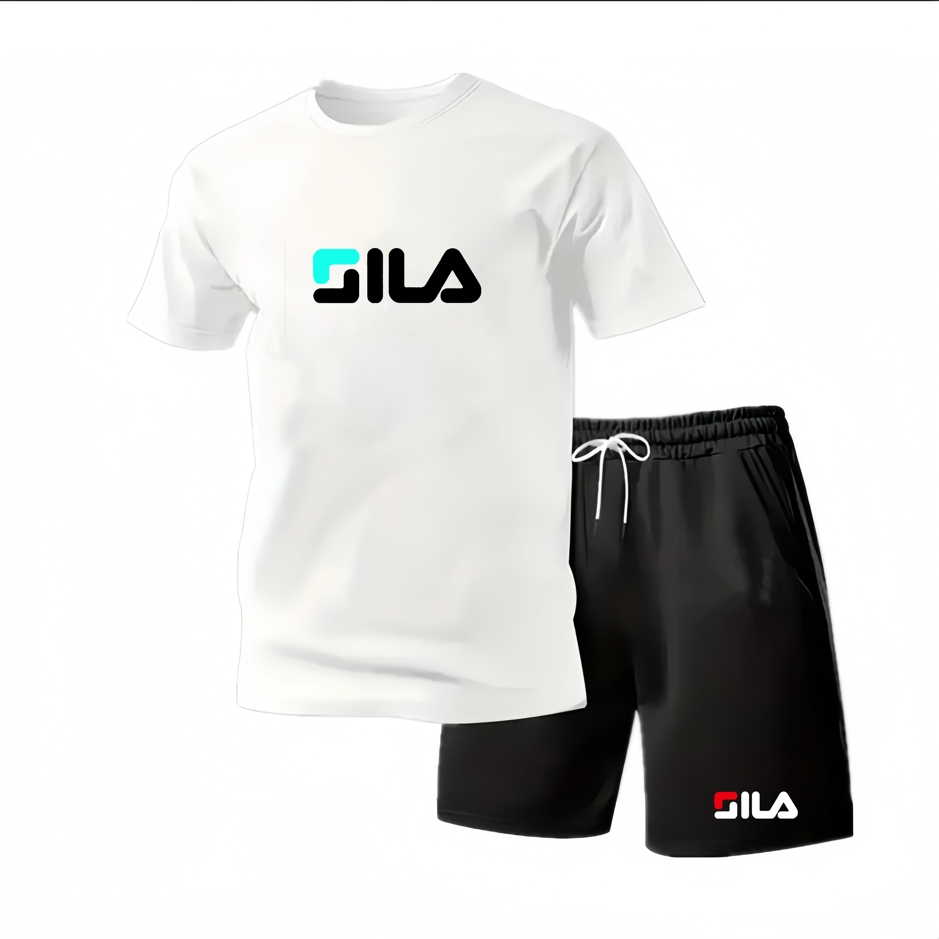 New men's two-piece set mesh T - Running Gear Men 评论和价格