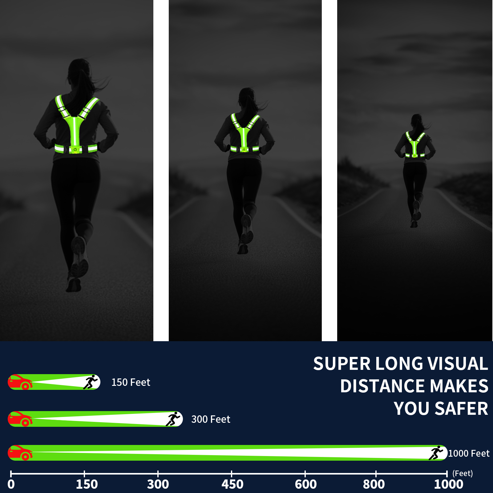 Adjustable LED Reflective Vest - Running Gear Autumn 评论和价格